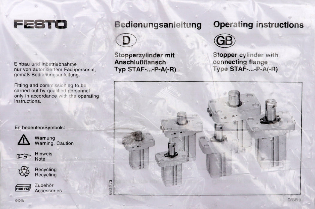Bild des Artikels FESTO-Stopperzylinder-STAF-80-40-P-A-R-Artikel-Nr.-164894-Hub-40mm-pmax.-10bar