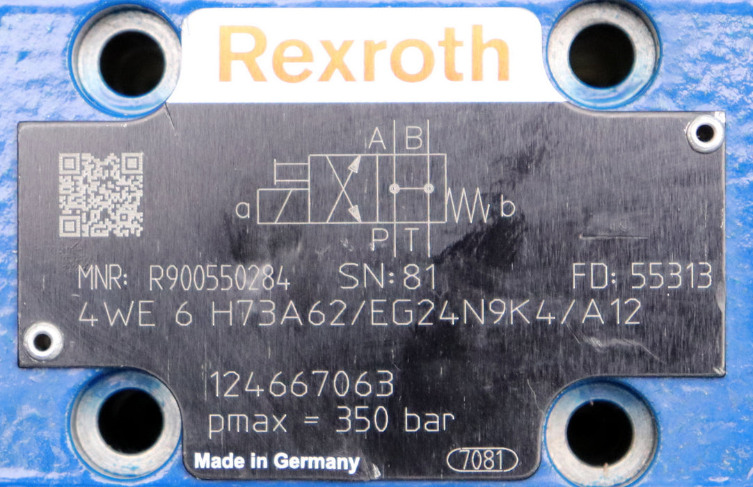 Bild des Artikels REXROTH-4/2-Wege-Ventil-4WE-6-H73A62/EG24N9K4/A12-MNR:-R900550284-SN:-81