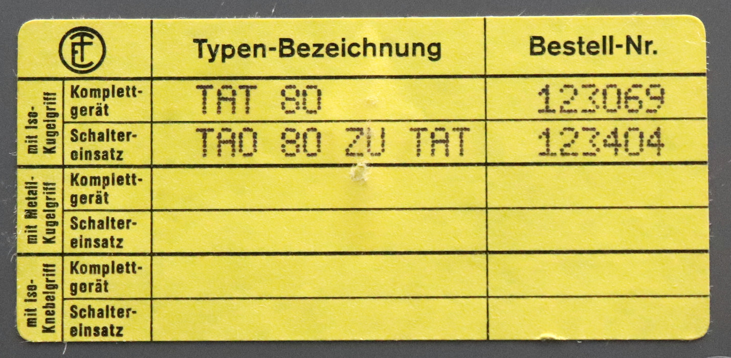 Bild des Artikels ELEKTRA-TAILFINGEN-Gekapselter-Motorschalter-T80-/-TAT80-Dauerstrom-100A-30kW-