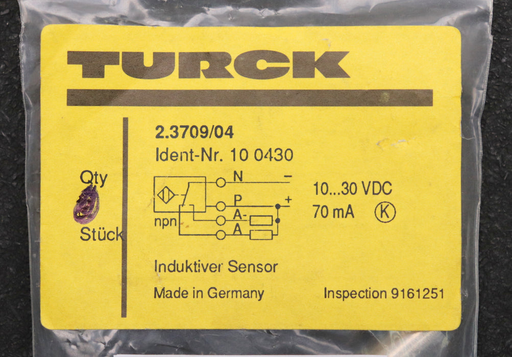 Bild des Artikels TURCK-2x-Induktiver-Sensor-2.3709/04-70mA-unbenutzt-in-OVP
