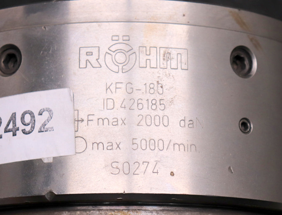 Bild des Artikels RÖHM-Kraftspannfutter-KFG-180-ID426185-Fmax=-2000-daN-Nmax.=-5.000-U/Min-S0274