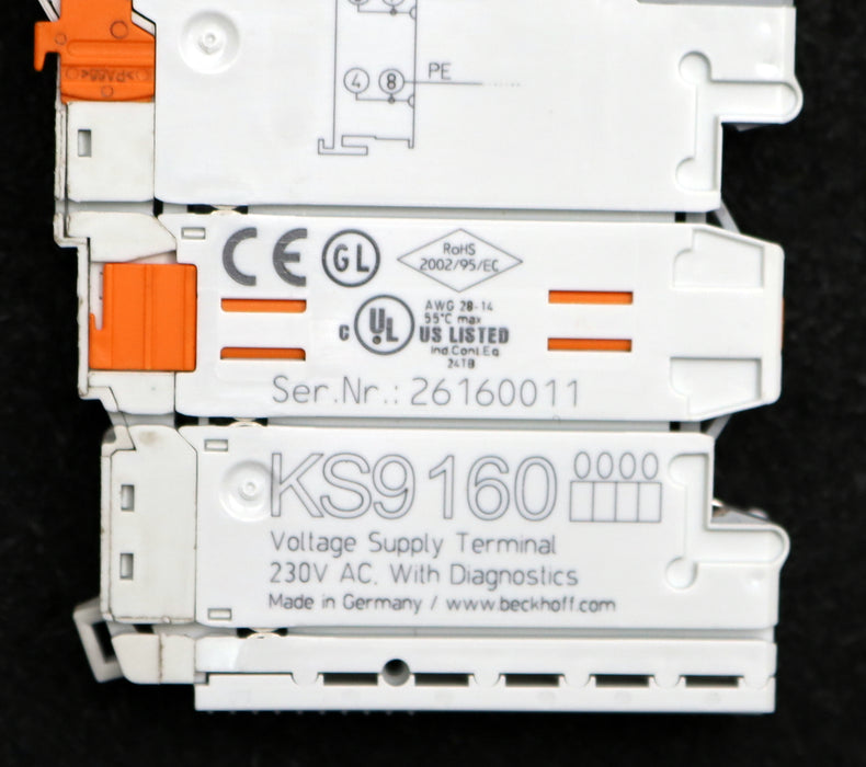 Bild des Artikels BECKHOFF-Potenzialeinspeiseklemme-KS9160-230VAC-einmal-eingebaut-unbenutzt