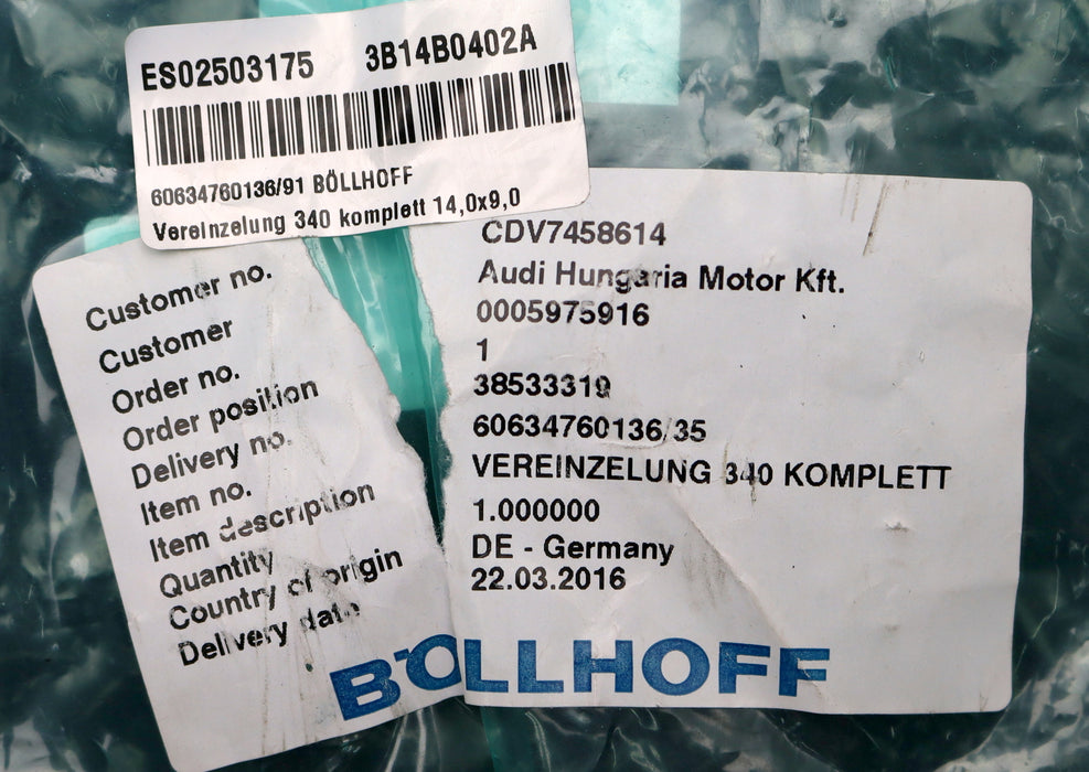 Bild des Artikels BÖLLHOFF-Vereinzellung-340-Komplett-60634760136/35-mit-FESTO-Kurzhubzylinder