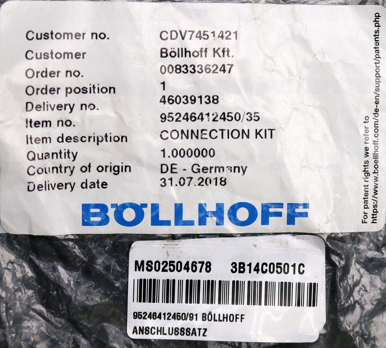 Bild des Artikels BÖLLHOFF-Anschlusssatz-95246412450/35-Ø-außen-48mm-Ø-innen-23mm-unbenutzt