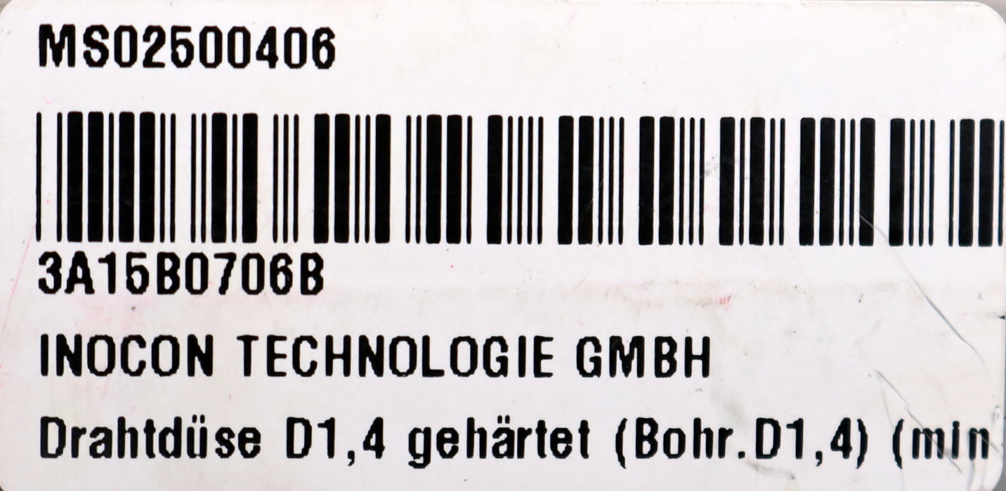 Bild des Artikels INOCON-Drahtdüse-PTZ03-001-008-Ø-1,4mm-GewindeØ-5,86mm-gebraucht