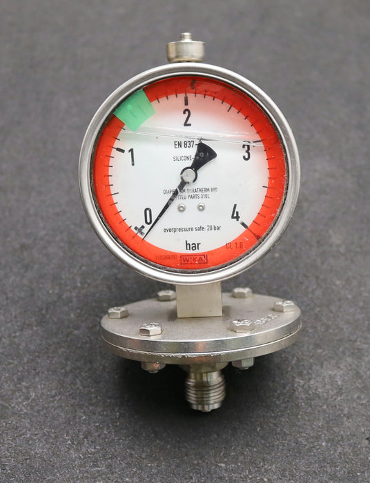 Bild des Artikels WIKA-Plattenfedermanometer-EN-837-3-0-4bar-senkrecht-Anschlussgewinde-G1/2“