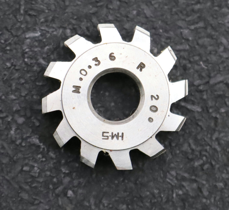 Bild des Artikels IMS-Vollstahl-Wälzfräser-m=-0,36mm-20°-EGW-DIN867-1gg.-Rechts-12-Spannuten