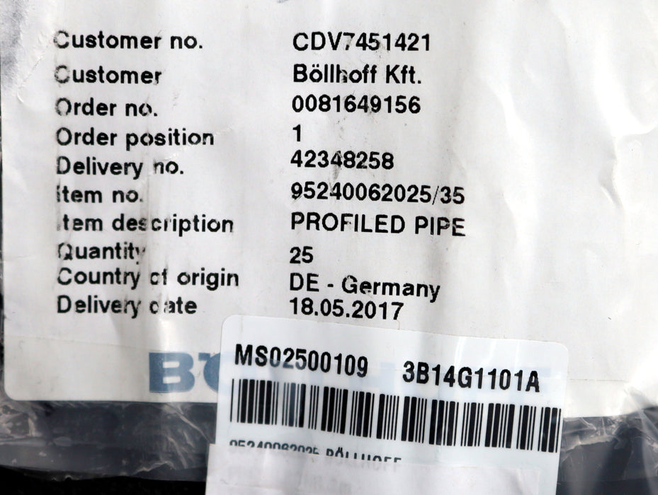 Bild des Artikels BÖLLHOFF-23m-Profilrohr-Art.Nr.-95240062025-T-Profil---Länge-23m---unbenutzt