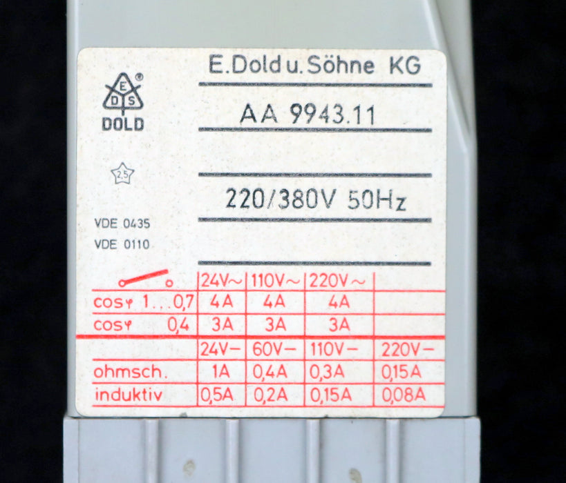 Bild des Artikels DOLD-Varimeter-Unterspannungsrelais-AA-9943.11-220/380V-50Hz-gebraucht