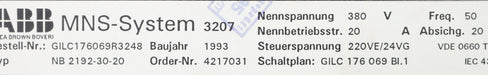 Bild des Artikels BBC-/-ABB-MNS-System-Einschubelement-Typ-NB2192-30-20-GILC-176069-Bl.1-50Hz-380V