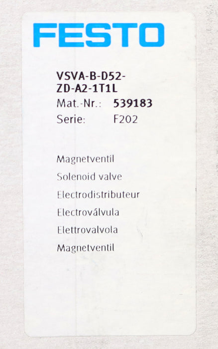 Bild des Artikels FESTO-Magnetventil-magnetic-valve-VSVA-B-D52-ZD-A2-1T1L-Art.Nr.-539183