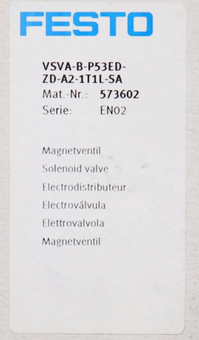 Bild des Artikels FESTO-Magnetventil-magnetic-valve-VSVA-B-P53ED-ZD-A2-1T1L-SA-Art.Nr.-573602