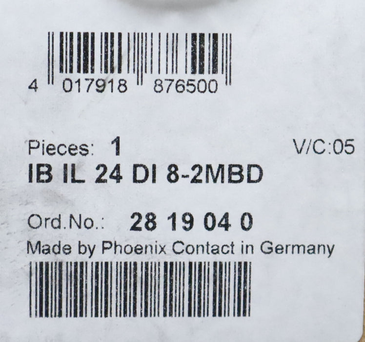 Bild des Artikels PHOENIX-CONTACT-Inline-Klemme-IB-IL-24-DI-8-2MBD-Ord.No.:-2819040-unbenutzt