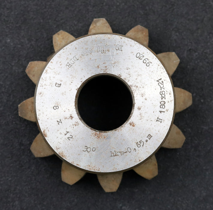 Bild des Artikels PWS-Glockenschneidrad-für-Zahnwellen-DIN5480-m=8mm-EGW-30°-Z=12-hkw-0,65m