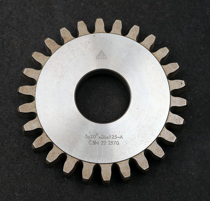 Bild des Artikels TOS-Scheibenschneidrad-m=5mm-EGW-20°-Z=26-Ø142x20xØ1-3/4"-Qualität-A-HSS30