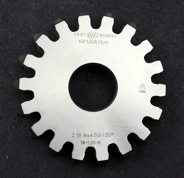 Bild des Artikels PWS-Scheibenschneidrad-m=5,5mm-EGW-20°-Z=18-hk=1,25m-Ø114x23xØ1-1/4"