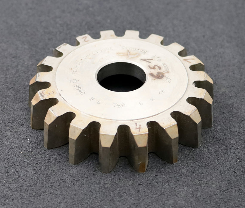Bild des Artikels PWS-Scheibenschneidrad-m=-6mm-EGW-20°-Z=-18-hkw-6,1-Ø125x26xØ1-1/4"-gebraucht