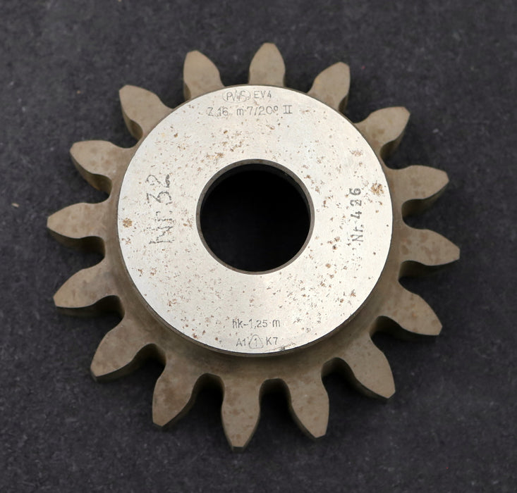 Bild des Artikels PWS-Glockenschneidrad-gear-shaper-m=-7mm-EGW-20°-Z=-16-hk=-1,25m-Ø131x45xØ1-1/4"