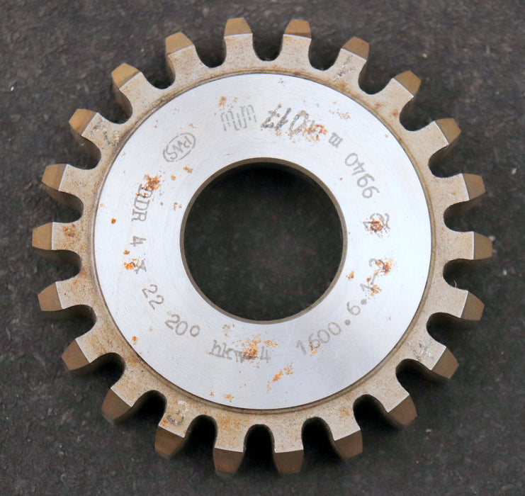 Bild des Artikels PWS-Scheibenschneidrad-gear-shaper-m=-4mm-EGW-20°-Z=-22-hkw-4-Ø96x22xØ1-1/4"