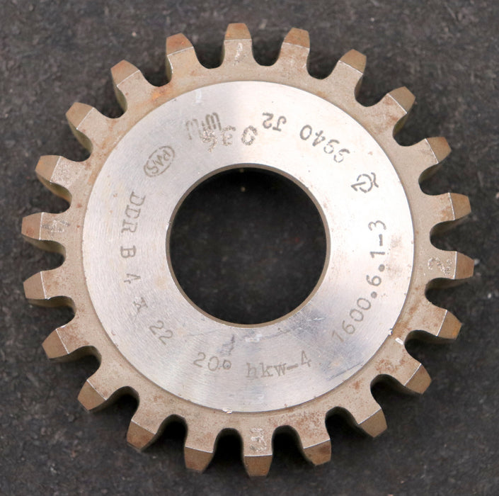 Bild des Artikels PWS-Scheibenschneidrad-gear-shaper-m=-4mm-EGW-20°-Z=-22-hkw-4-Ø96x24xØ1-1/4"