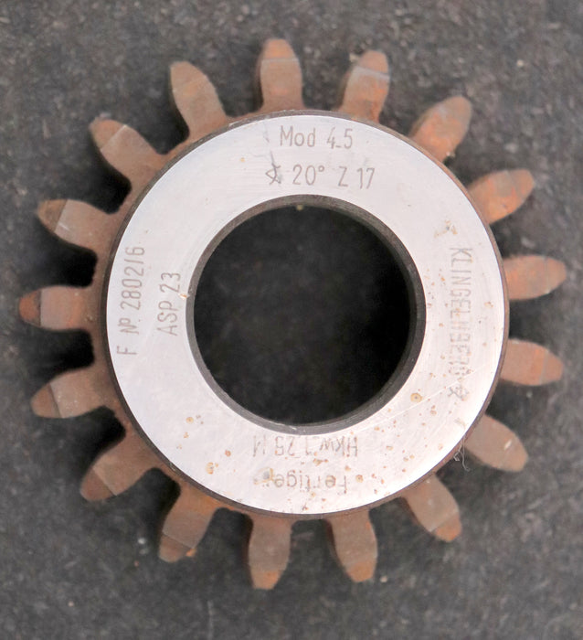 Bild des Artikels KLINGELNBERG-Scheibenschneidrad-m=-4,5mm-EGW-20°-Z=17-Hkw-1,25m-Ø86x33xØ1-1/4"