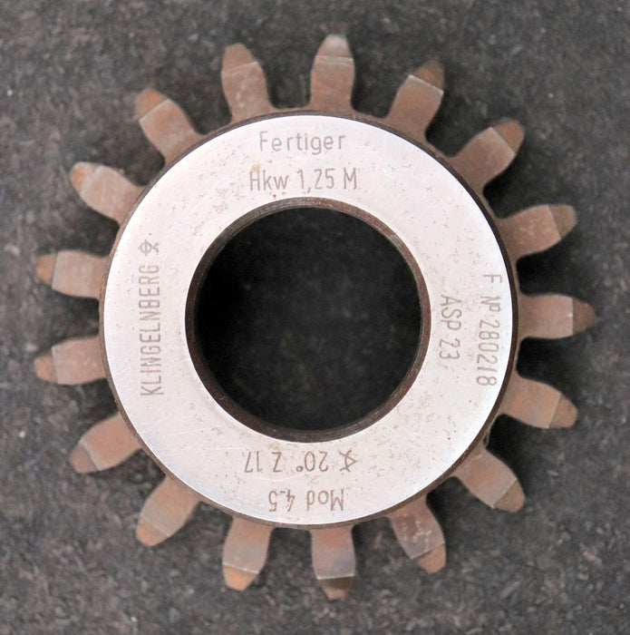 Bild des Artikels KLINGELNBERG-Scheibenschneidrad-m=-4,5mm-EGW-20°-Z=17-Hkw-1,25m-Ø85x31xØ1-1/4"