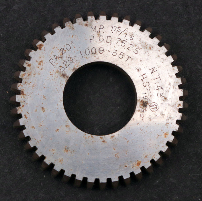 Bild des Artikels Scheibenschneidrad-gear-shaper-m=-1,75mm-EGW-20°-Z=-43-Ø80x13xØ1-1/4"-gebraucht