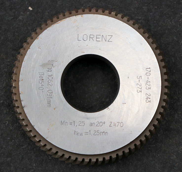 Bild des Artikels LORENZ-Scheibenschneidrad-mit-Treppenschliff-m=-1,25mm-EGW-20°-Ø94x20xØ1-1/4"