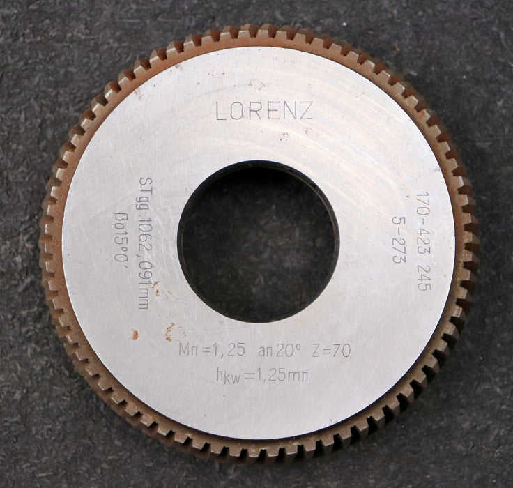 Bild des Artikels LORENZ-Scheibenschneidrad-mit-Treppenschliff-m=-1,25mm-EGW-20°-Ø94x19xØ1-1/4"