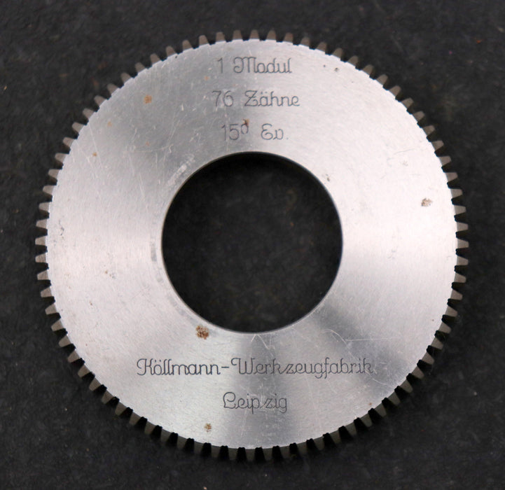 Bild des Artikels KÖLLMANN-Scheibenschneidrad-gear-shaper-m=-1mm-EGW-15°-Z=-76-Ø79x12xØ1-1/4"