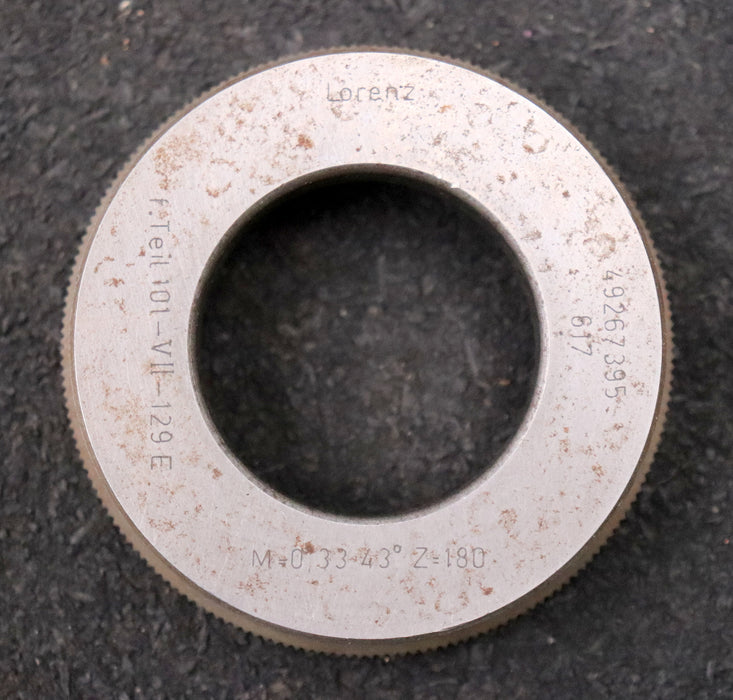 Bild des Artikels LORENZ-Glockenschneidrad-gear-shaper-m=-0,33mm-43°-EGW-Z=-180-Ø60x14xØ1-1/4"