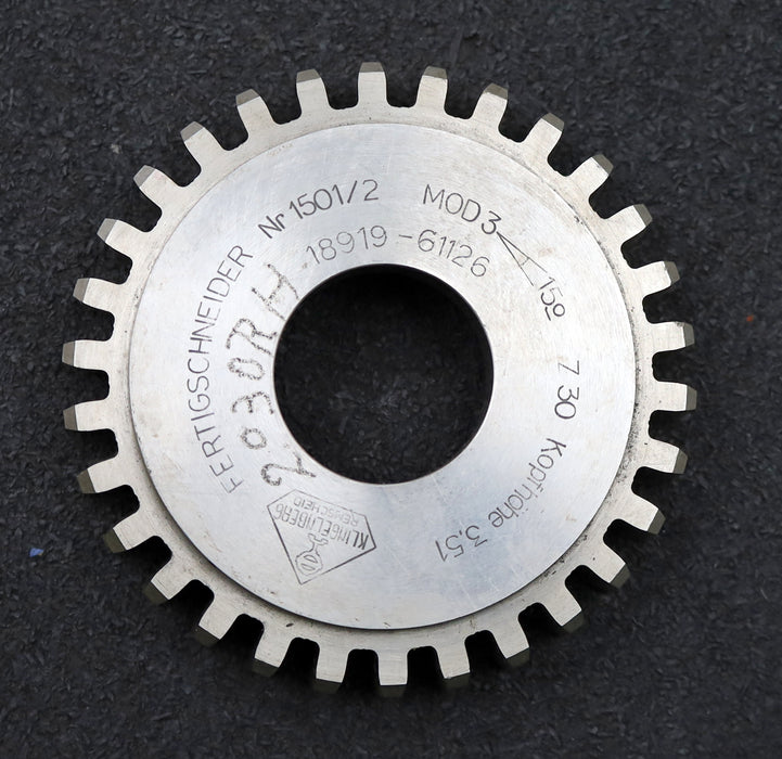 Bild des Artikels KLINGELNBERG-Scheibenschneidrad-gear-shaper-m=-3mm-EGW-15°-Z=-30-Fertigschneider