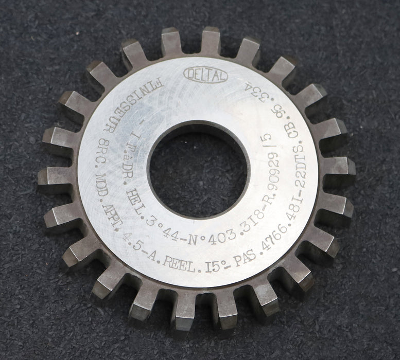 Bild des Artikels DELTAL-Scheibenschneidrad-Treppenschliff-m=-4,5mm-EGW-15°-Z=-22-Fertigschneider