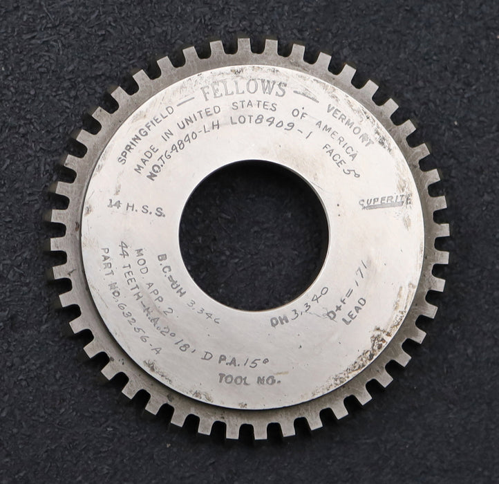 Bild des Artikels FELLOWS-Scheibenschneidrad-gear-shaper-m=-2mm-EGW-15°-Z=-44-ß=-H.A.=-2°18'