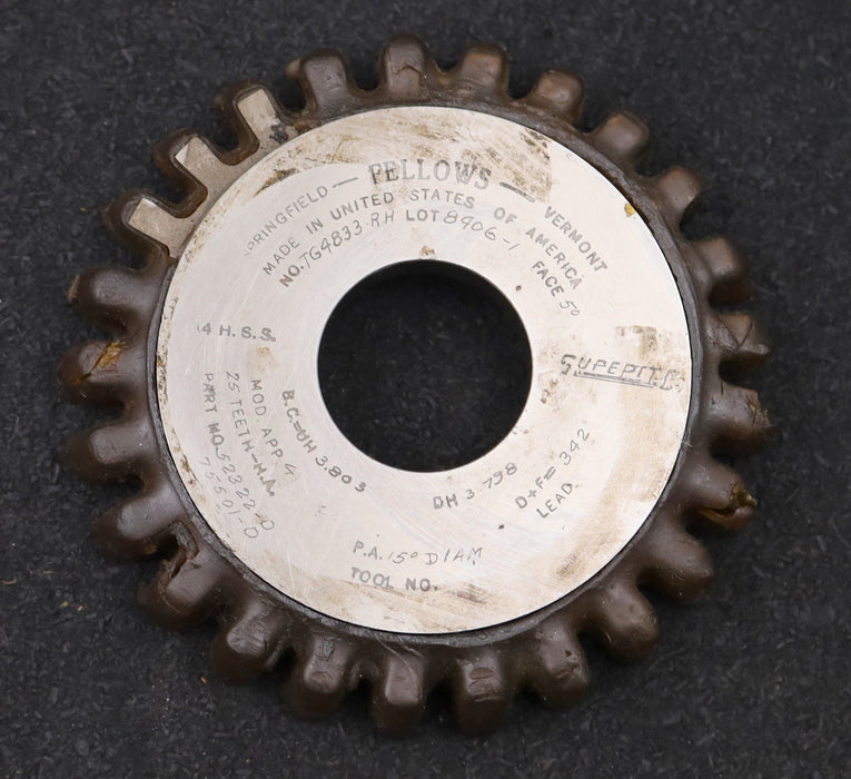 Bild des Artikels FELLOWS-Scheibenschneidrad-gear-shaper-m=-4mm-EGW-15°-Z=-25-Ø108x19xØ1-1/4"