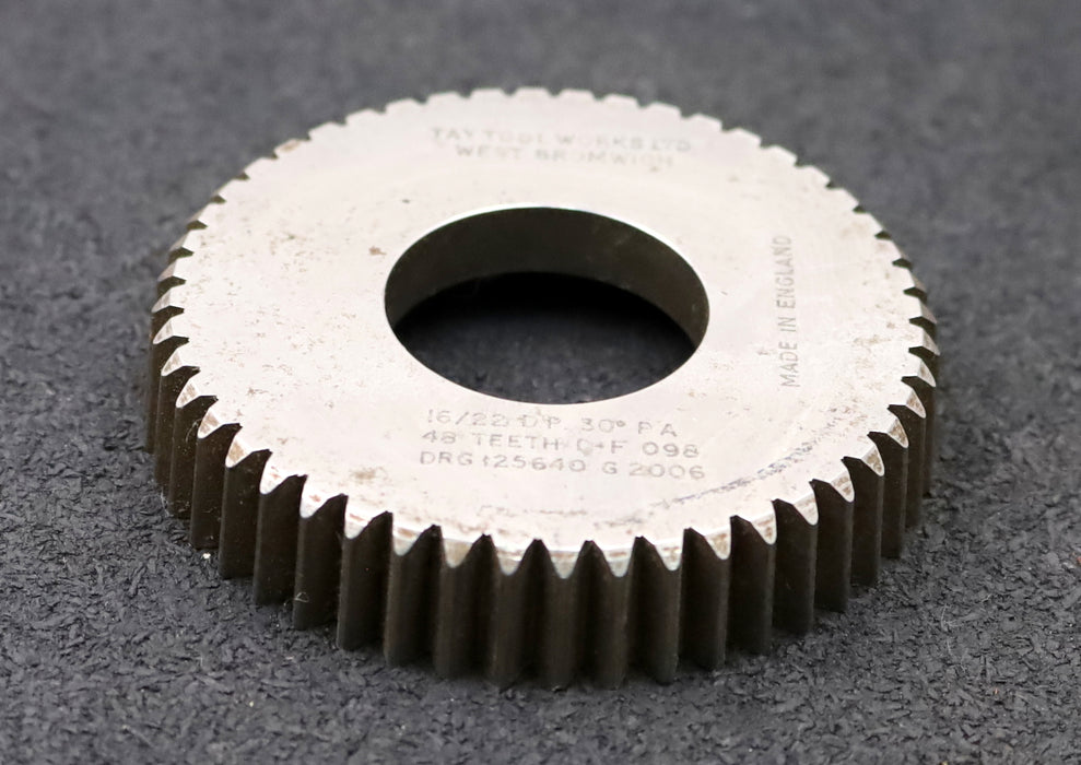 Bild des Artikels TAY-TOOL-WORKS-LTD-Scheibenschneidrad-gear-shaper-D.P.=-16/22mm-30°-EGW-Z=-48