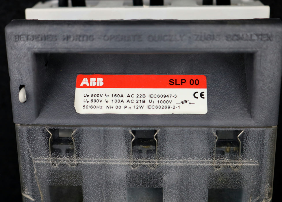 Bild des Artikels ABB-Lasttrennschalter-SLP00-Größe-NH00-Ue-690VAC-100A-21B-Ue-500VAC-160A-22B