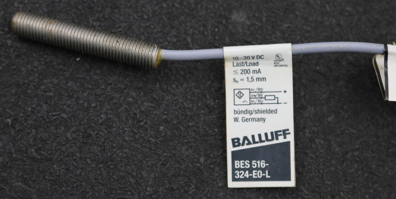 Bild des Artikels BALLUF-Näherungsschalter-BES516-324-E0-L-Sn=-1,5mm-10-30VDC-200mA-gebraucht
