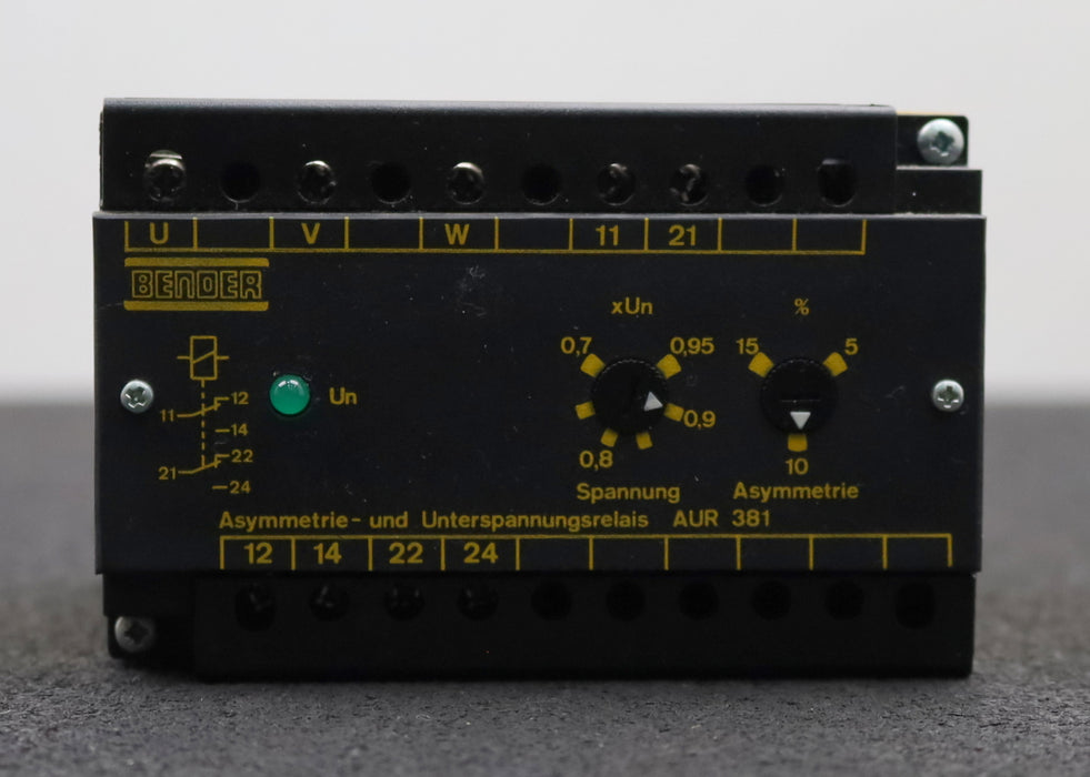 Bild des Artikels BENDER-Asymmetrie--und-Unterspannungsrelais-AUR-381-Art.Nr.-935638-UN=-400VAC