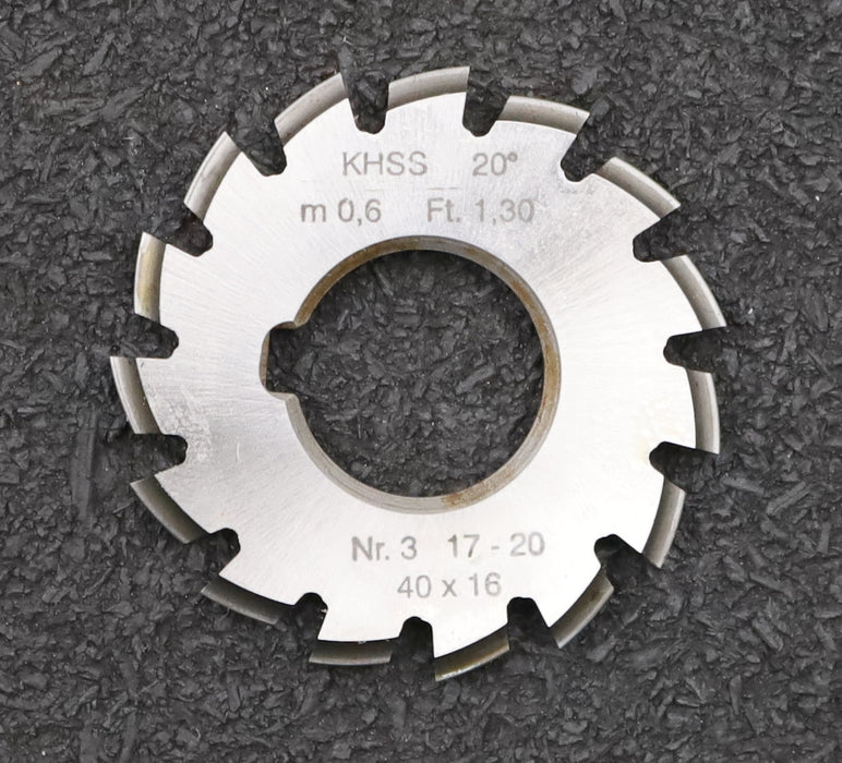 Bild des Artikels DOLD-Zahnformfräser-m=-0,6mm-No.-3-für-Z=-17-20-EGW-20°-gear-profile-cutter