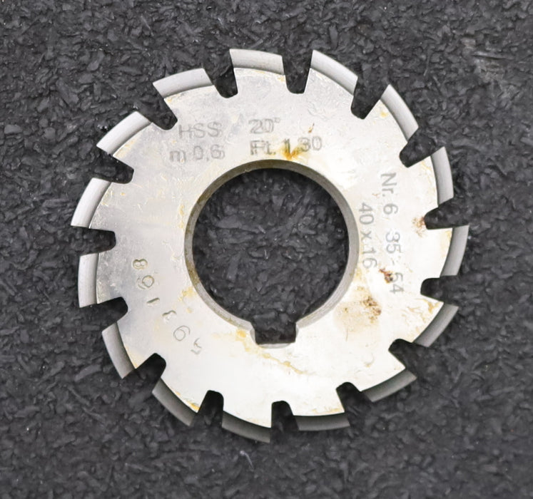Bild des Artikels DOLD-Zahnformfräser-m=-0,6mm-No.-6-für-Z=-35-54-EGW-20°-gear-profile-cutter