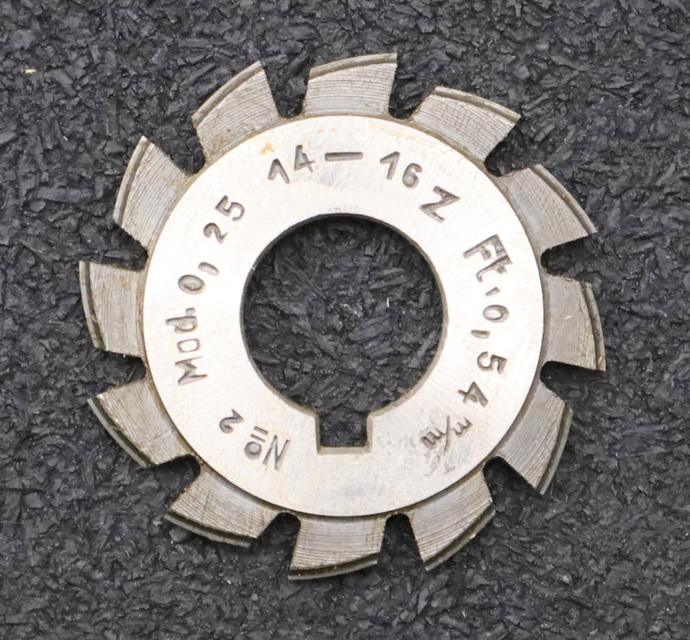 Bild des Artikels DOLD-Zahnformfräser-m=-0,25mm-No.-2-für-Z=-14-16-EGW-15°-gear-profile-cutter