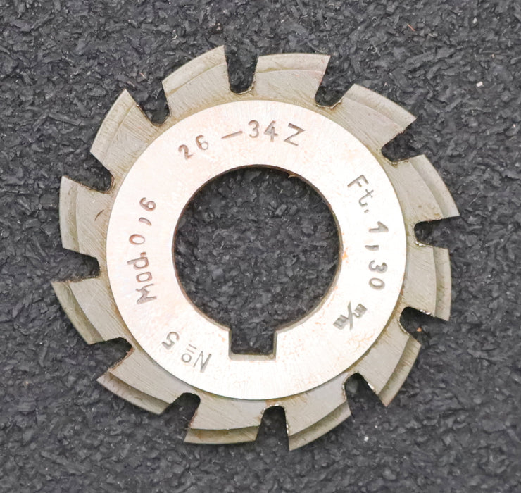 Bild des Artikels DOLD-Zahnformfräser-m=-0,6mm-No.-5-für-Z=-26-34-EGW-15°-gear-profile-cutter