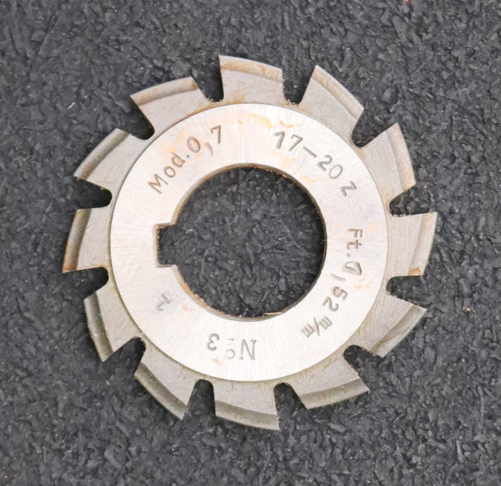Bild des Artikels DOLD-Zahnformfräser-m=-0,7mm-No.-3-für-Z=-17-20-EGW-15°-gear-profile-cutter