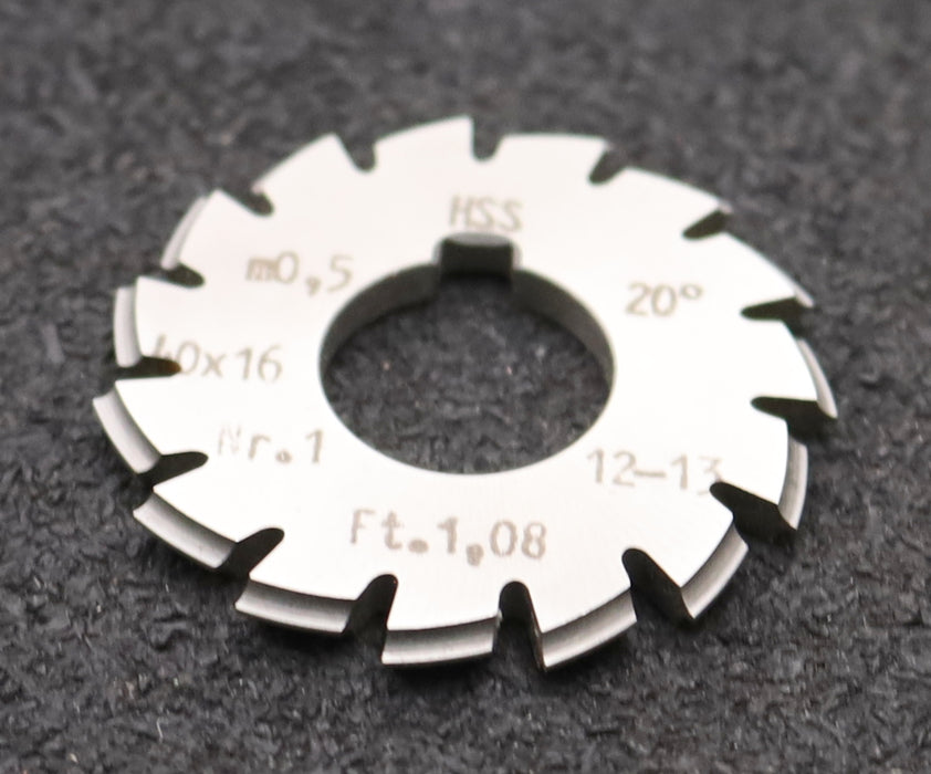Bild des Artikels DOLD-Zahnformfräser-m=-0,5mm-No.-1-für-Z=-12-13-EGW-20°-LKN-gear-profile-cutter