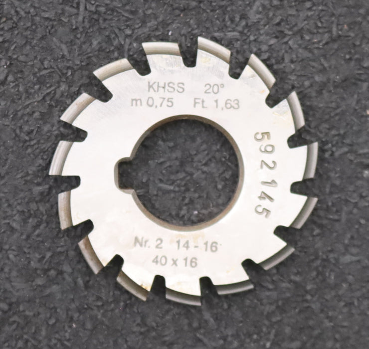Bild des Artikels DOLD-Zahnformfräser-m=-0,75mm-No.-2-für-Z=-14-16-EGW-20°-gear-profile-cutter