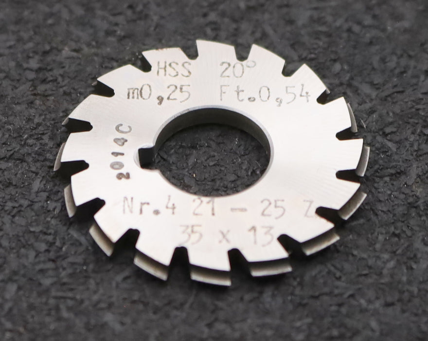 Bild des Artikels DOLD-Zahnformfräser-m=-0,25mm-No.-4-für-Z=-21-25-EGW-20°-gear-profile-cutter