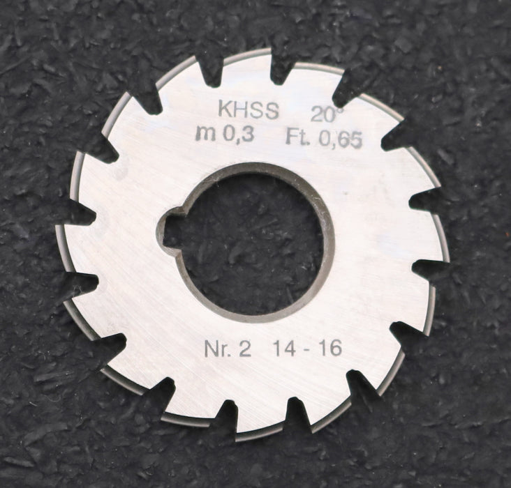 Bild des Artikels DOLD-Zahnformfräser-m=-0,3mm-No.-2-für-Z=-14-16-EGW-20°-gear-profile-cutter