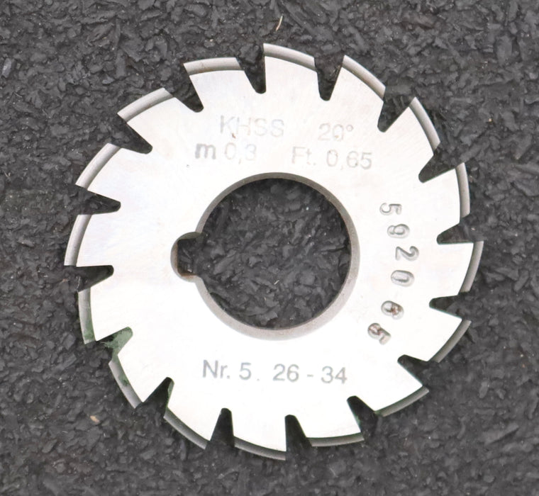 Bild des Artikels DOLD-Zahnformfräser-m=-0,3mm-No.-5-für-Z=-26-34-EGW-20°-gear-profile-cutter