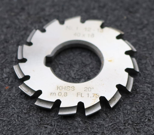 Bild des Artikels DOLD-Zahnformfräser-m=-0,8mm-No.-1-für-Z=-12-13-EGW-20°-gear-profile-cutter